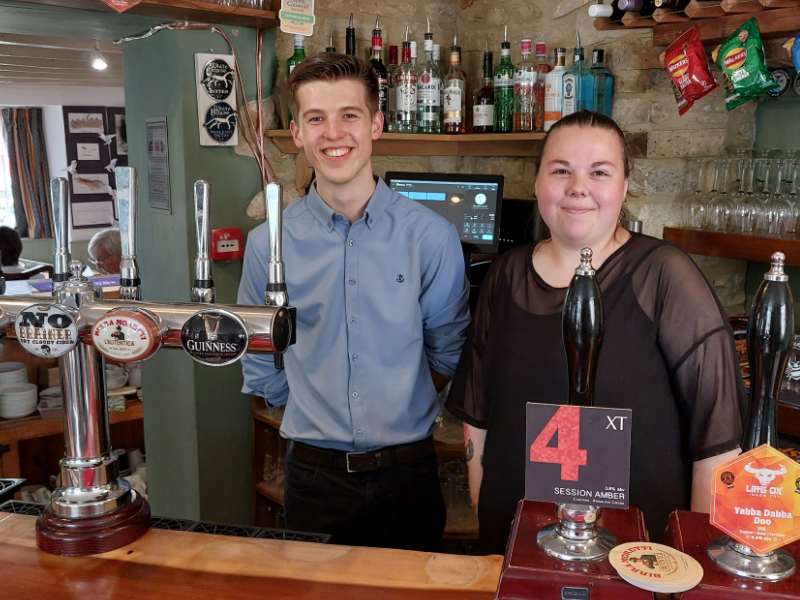 Josh and Emma at The White Horse, Stonesfield