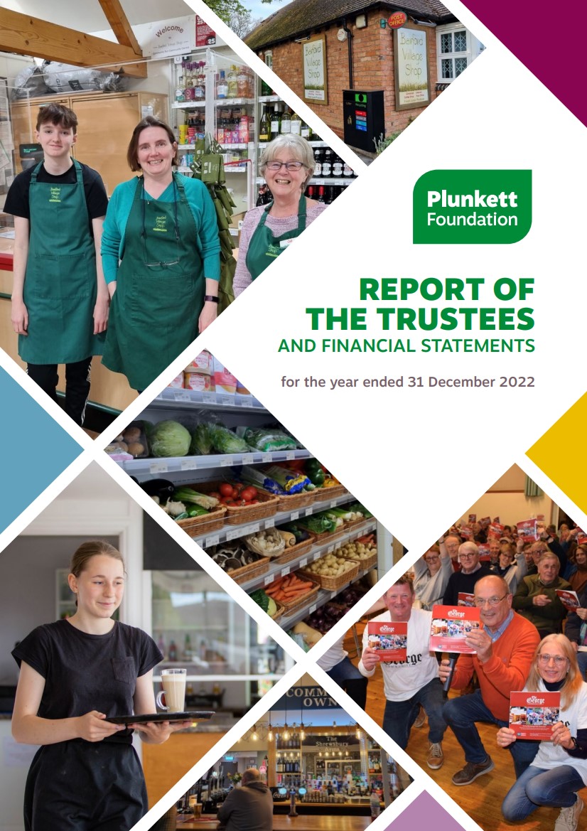 Front cover of the Plunkett Foundation report of the trustees and annual accounts 2022